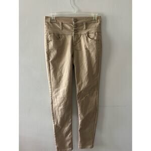 Tinseltown Pants Women’s 3 Khaki Denim Couture Skinny Khakis High Rise Tan